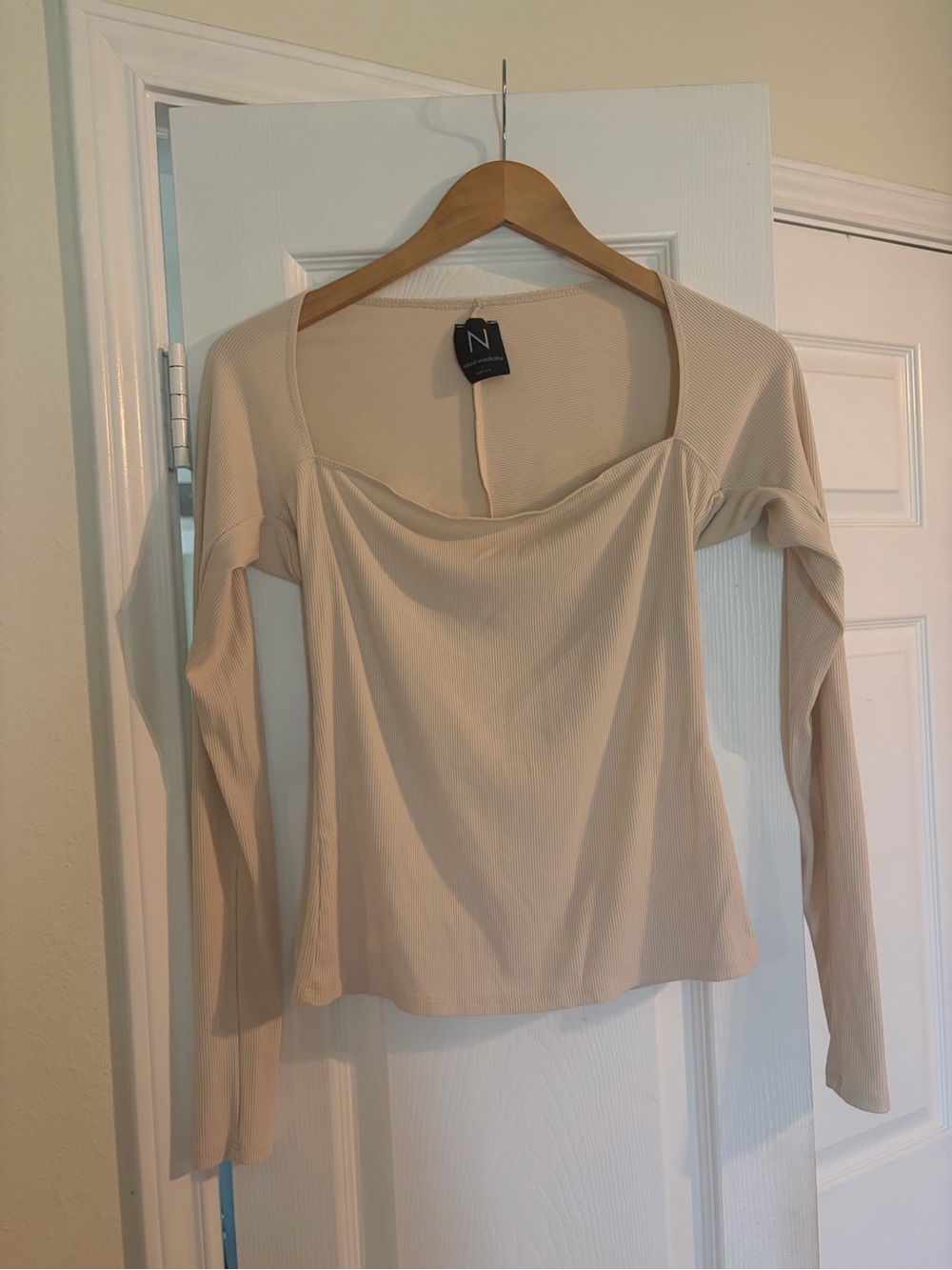 naked wardrobe Beige Long Sleee top